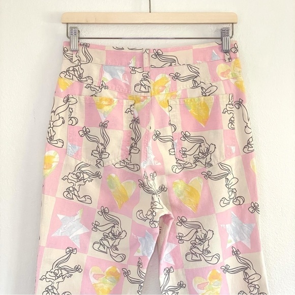 JC de Castelbajac Vintage 90’s Linen Cotton High Waist Pant Tiny Toon Babs Bunny - Picture 10 of 16